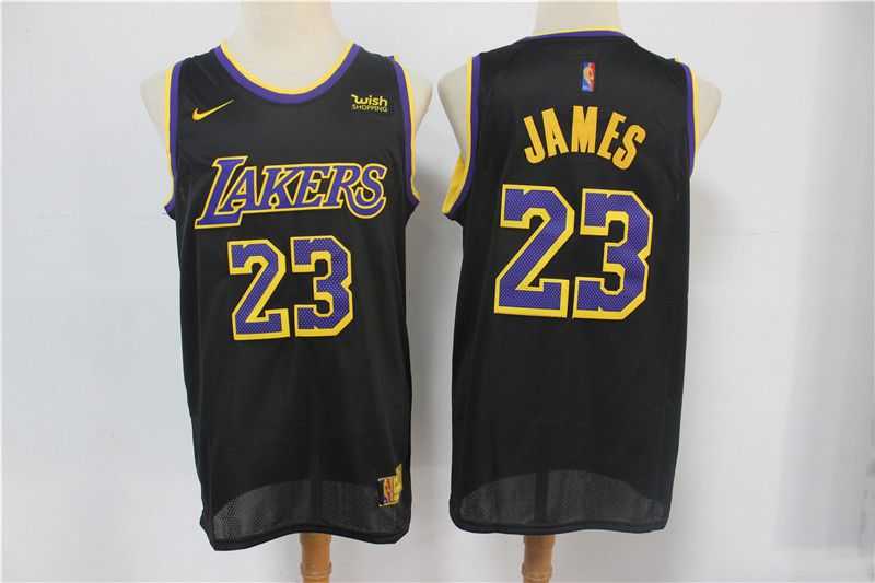 Men Los Angeles Lakers 23 James Black 2021 Nike Playoff bonus NBA Jersey